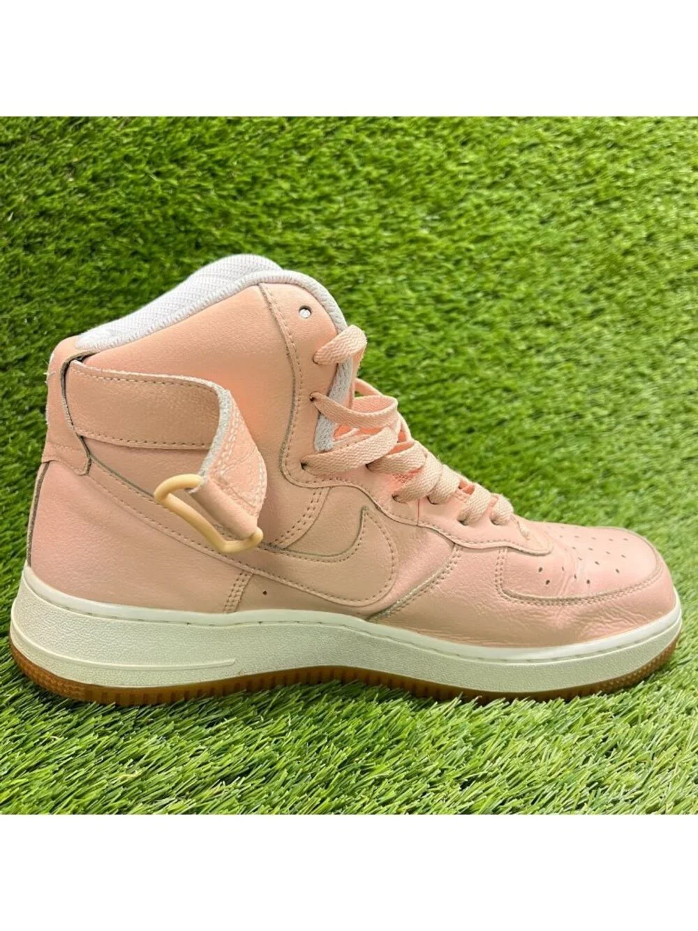 Nike Air Force 1 High Mens Size 9.5 Pink White Athletic Leather Shoes Sneakers